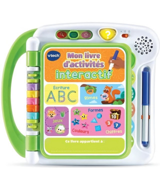 Livre d'activités interactif VTECH - J'écris, Je Joue, J'apprends - Rose et blanc - Pour enfant de 3 ans et plus