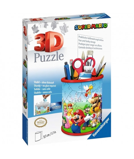 Pot a crayons 3D Super Mario - Ravensburger - Puzzle enfant - 54 pieces - Sans colle - a partir de 6 ans