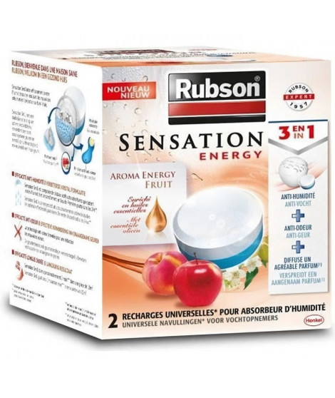 RUBSON Recharge SENSATION 3en1 Aroma Energy Fruit Lot de 2 recharges