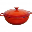 BAUMALU Cocotte fonte ronde basse - 26 cm - Rouge dégradé Tradition