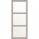 OPTIMUM - Kit porte coulissante 3 carreaux + rail + bandeau Bilbao - H.204xL.83xP.4 cm - Chene gris clair