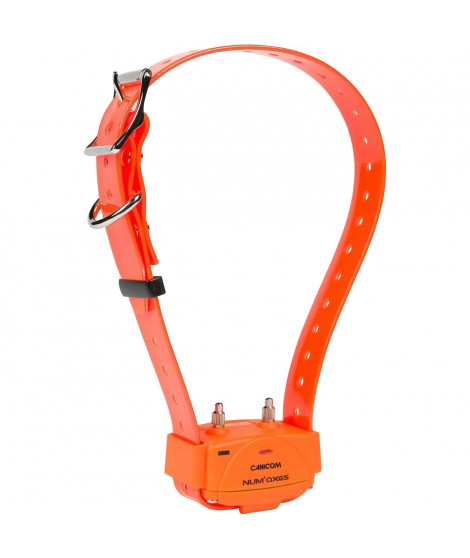 NUM'AXES - Collier seul - CANICOM - avec plasturgie orange et sangle orange fluo