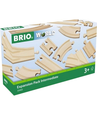 Coffret Evolution Intermédiaire 16 Rails - BRIO - 33402 - Circuit de train en bois pour enfant des 3 ans