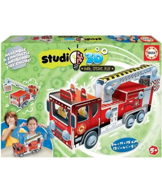 Puzzle 3D Camion des pompiers - EDUCA - moins de 100 pieces - multicolore - adulte