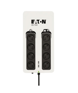 Onduleur/Multiprise/Parafoudre - EATON 3S 700 FR - Off-line UPS - 3S700F - 700VA (8 prises françaises + 1 prise protection te…