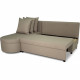 Canapé d'angle convertible réversible 3 places JEN - Tissu Beige - Style contemporain - L196 x H88 x P159 cm