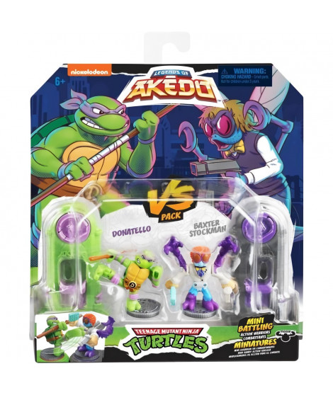 Coffret de figurines Donatello vs Baxter Stockman - Akedo - Moose Toys - Tortues Ninja - Multicolore - Mixte
