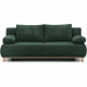 Banquette convertible 3 places MIKA - Velours côtelé Vert foret - Coffre de rangement - L 192 x H 84 x P 93 cm