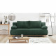 Banquette convertible 3 places MIKA - Velours côtelé Vert foret - Coffre de rangement - L 192 x H 84 x P 93 cm