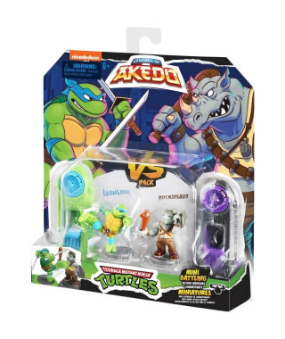 Coffret Tortues Ninja Leonardo vs Kraang - Akedo - Moose Toys - Armes uniques - 4 coffrets duel a collectionner