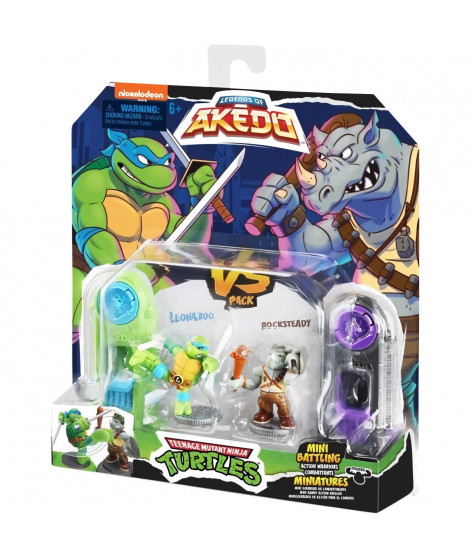 Coffret Tortues Ninja Leonardo vs Kraang - Akedo - Moose Toys - Armes uniques - 4 coffrets duel a collectionner