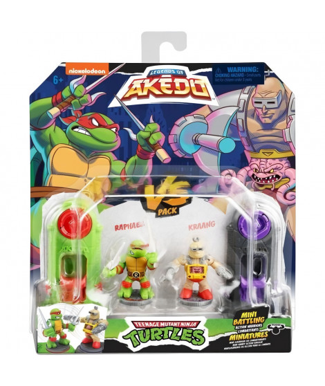 Figurines Tortues Ninja - Akedo - Raphael vs Rocksteady - Extérieur - 6 ans - Multicolore