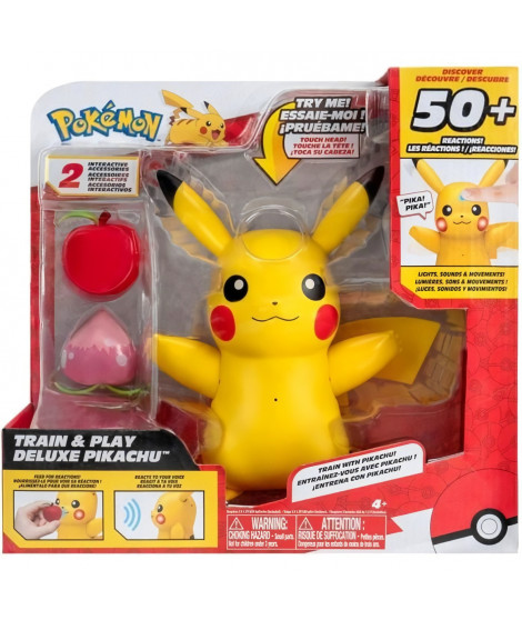 Figurine miniature - BANDAI - Pokémon Pikachu interactif et ses accessoires - Jouet avec lumieres, sons et mouvements - JW3330