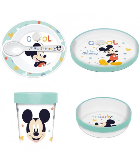 Pack repas 2eme age THERMOBABY MICKEY - 3 Assiettes + un gobelet + 1 cuillere