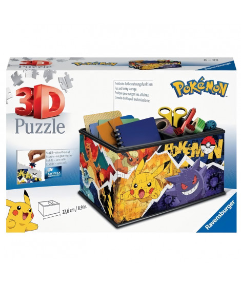 Puzzle 3D Boite de rangement Pokémon - Pot a crayons - A partir de 8 ans - 216 pieces - Ravensburger