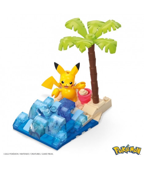 MEGA CONSTRUX - POKEMON - PIKACHU AVENTURE A LA PLAGE    - construction - 6 ans et +