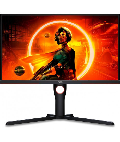 Ecran PC Gaming - AOC - 25G3ZM/BK - 24,5 VA FHD 0,5ms 240Hz HDMI DisplayPort Pivot Réglable en hauteur Adaptive Sync