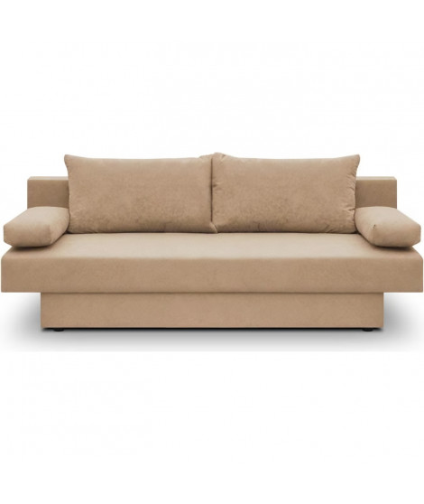 Banquette convertible 3 places Pyry - Tissu beige /sable L 187 x P 85 cm