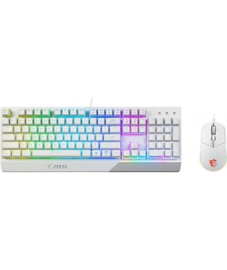 Clavier + Souris - AZERTY - MSI - Vigor GK30 Combo White FR - Rétroéclairé - Blanc