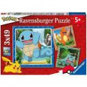 Puzzle pour enfants 3x49 pieces Pokémon - Salameche, Bulbizarre et Carapuce - Des 5 ans - 3 posters inclus - 05586 - Ravensbu…