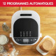 MOULINEX Machine a pain 1 kg, 20 programmes automatiques, Programme sans gluten, Maintien au chaud, Pain Doré OW210130