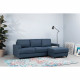 Canapé d'angle droit 4 places - Tissu bleu - Contemporain - L 215 x P 140 H 86 cm - PAUL