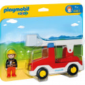 PLAYMOBIL - 6967 - PLAYMOBIL 1.2.3 - Camion de pompier avec échelle pivotante