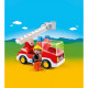 PLAYMOBIL - 6967 - PLAYMOBIL 1.2.3 - Camion de pompier avec échelle pivotante