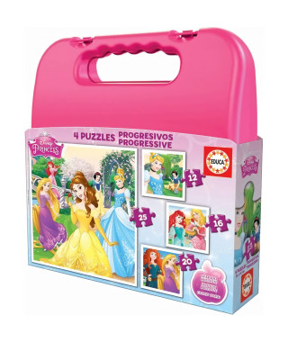 EDUCA MALETTE PUZZLES PROGRESSIFS DISNEY PRINCESS (12-16-20-25)