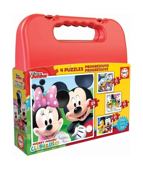 EDUCA - Malette Puzzles Progressifs MICKEY (12-16-20-25 pieces)