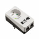 Multiprise/Parafoudre - Eaton Protection Box 1 Tel@ FR - PB1TF - 1 prise française + 1 prise tel/RJ - Blanc & Noir