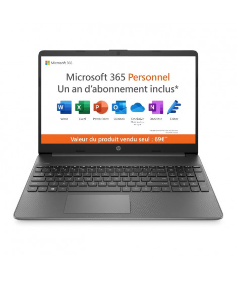 PC Portable HP 15s-fq0024nf - 15,6 FHD - Celeron N4120 - RAM 4 Go - 128Go SSD - Win 11 -Microsoft 365 Personnel inclus 1 an- …