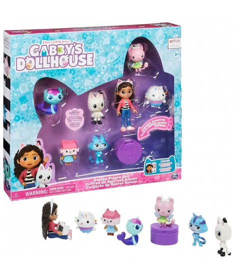 Gabby et la Maison Magique - Coffret de figurines Deluxe - Figurine Gabby + 6 Figurines De Chat + 1 Accessoire Surprise