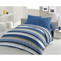 Parure de couette microfibre HOME PASSION STANIS - 1 housse de couette 220 x 240 cm + 2 taies d'oreiller 63 x 63 cm - Bleu