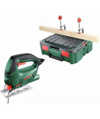 Scie sauteuse filaire Bosch - PST 700 E + Systembox (500W, bois : 70 mm, acier : 4mm, 500 - 3100 courses/min)