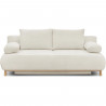 Banquette convertible 3 places MIKA - Tissu Bouclette beige - Coffre de rangement - L 192 x H 84 x P 93 cm