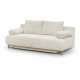 Banquette convertible 3 places MIKA - Tissu Bouclette beige - Coffre de rangement - L 192 x H 84 x P 93 cm