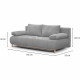 Banquette convertible 3 places MIKA - Velours côtelé gris clair - Coffre de rangement - L 192 x H 84 x P 93 cm