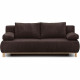 Banquette convertible 3 places MIKA - Velours côtelé marron foncé - Coffre de rangement - L 192 x H 84 x P 93 cm