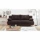 Banquette convertible 3 places MIKA - Velours côtelé marron foncé - Coffre de rangement - L 192 x H 84 x P 93 cm