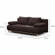 Banquette convertible 3 places MIKA - Velours côtelé marron foncé - Coffre de rangement - L 192 x H 84 x P 93 cm