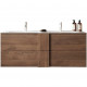 Ensemble Meuble salle de bain suspendu JUNE L120 - Double vasque + 2 Tiroirs - Coloris chene mercure - Style scandinave