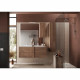 Ensemble Meuble salle de bain suspendu JUNE L120 - Double vasque + 2 Tiroirs - Coloris chene mercure - Style scandinave