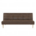 Banquette convertible Clic-clac 2 places - Simili Marron - L 178 x P 89 x H 78 cm - JENNY