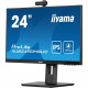 Ecran PC - IIYAMA - XUB2490HSUC-B5 - 24 IPS LED FHD - 4ms - 60Hz - HDMI DP VGA - Webcam FHD et microphone