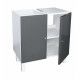 Meuble sous-lavabo CORAIL - Gris laqué - L 60 cm - 2 portes