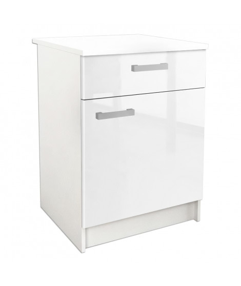 START Caisson bas de cuisine L 60 cm - Blanc haute brillance