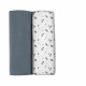 BEABA, Boîte 2 LANGES 120cm -  Gris Stormy / Flore printaniere