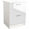 START Meuble bas de cuisine L 60 cm avec plan de travail inclus - Blanc Brillant