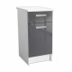 START Caisson bas de cuisine L 40 cm - Gris brillant